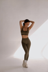Basic Ribbed Leggings Olive